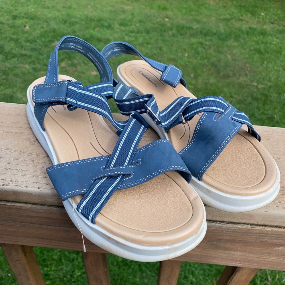 Croft & Barrow Blue Strappy Sandals